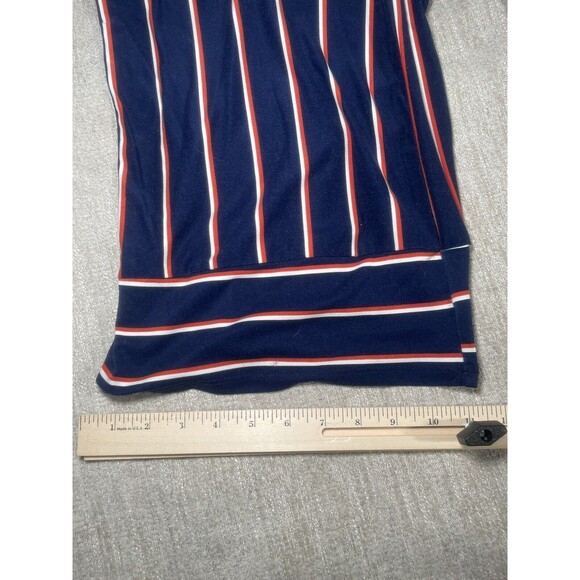 Ultra Flirt Pants Women's Medium Navy Striped Wide Leg Pants - Picture 13 of 16